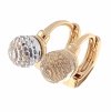 1830b Kolczyki złote Austrian Crystal cyrkonia pozłacane 18k Xuping wiszące 