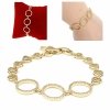 2592 Bransoletka złota elegancka 19cm cyrkonie pozłacana 14k Viki Lady