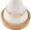 2111 Bransoletka złota elegancka cyrkonie 19cm pozłacana 14k Aisadi