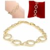 1735 Bransoletka złota elegancka 19cm cyrkonie pozłacana 14k Viki Lady