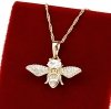 4253 Złota zawieszka cyrkonie błyszcząca pozłacana 18k Xuping mucha