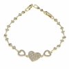 642 Bransoletka złota elegancka cyrkonie 19cm pozłacana 14k Aisadi