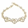 3454 Bransoletka złota elegancka 19cm cyrkonie pozłacana 14k Viki Lady serce drzewko szczęścia