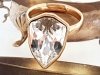 4448 Pierścionek 18,30mm złoty Austrian Crystal zaręczynowy pozłacany 