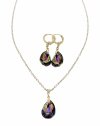 3801 Złoty komplet kolczyki łańcuszek 40+5 naszyjnik pozłacany 14k Swaro Austrian Crystal