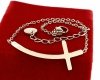 @2973 Bransoletka złota 17+3 stal chirurgiczna 316L krzyżyk Viki Lady 