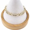 4664 Bransoletka złota elegancka cyrkonie 19cm pozłacana 14k Aisadi