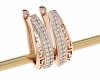 2489b Złote kolczyki cyrkonie pozłacane rose gold Xuping wiszące wzór grecki