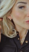 3605 Złote kolczyki pozłacane cyrkonie 18k Xuping wiszące 