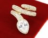 P33 Pierścionek regulowany złoty pozłacany cyrkonie błyszczący 14k Viki Lady regulowany 