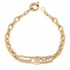 3161 Bransoletka złota cyrkonie 19cm pozłacana 18K Xuping