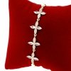 4432 Bransoletka złota elegancka cyrkonie 19cm pozłacana 14k Aisadi