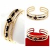 3956 Bransoletka złota elegancka 5,5cm pozłacana 14k bangla Acero
