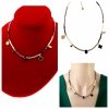 296b Złoty łańcuszek naszyjnik 39+5 stal chirurgiczna 316L Viki lady choker kryształki koniczyna marokańska róża wiatru