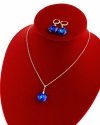 1327 Złoty komplet kolczyki łańcuszek 40+5 naszyjnik pozłacany 14k Swaro Austrian Crystal