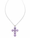 2854 Srebrny naszyjnik 40+5cm pozłacany białym złotem Swaro Austrian Crystal krzyż