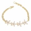 533 Bransoletka złota elegancka cyrkonie 19cm pozłacana 14k Milan