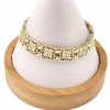 4790 Bransoletka złota elegancka cyrkonie 19cm pozłacana 14k Milan
