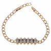 4584 Bransoletka cyrkonie złota 19cm pozłacana 18k Xuping