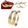 3248 Kolczyki złote pozłacane wiszące 14K Xuping koła 3,6cm