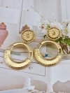 3556 Kolczyki złote stal chirurgiczna wiszące celebrytki koła retro