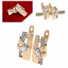 4511 Kolczyki złote cyrkonia pozłacane 18k Xuping wiszące