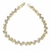 1580a Bransoletka złota elegancka cyrkonie 19cm pozłacana 14k Aisadi
