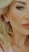 1796 Kolczyki złote pozłacane wiszące 14K cyrkonie Viki Lady serce 