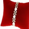 027 Bransoletka złota cyrkonie pozłacana 18k 19cm 8mm Xuping 