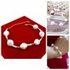 3593 Bransoletka złota 17+5 stal chirurgiczna 316L Viki Lady perły 