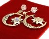 2742 Kolczyki złote pozłacane wiszące 14K cyrkonie Viki Lady 