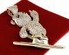 2921 Złota zawieszka cyrkonie błyszcząca pozłacana 14k Xuping miś
