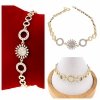 4314 Bransoletka złota elegancka cyrkonie 18,5cm pozłacana 14k Aisadi