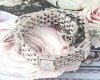 4595 Bransoletka srebrna cyrkonie 19cm pozłacana białym złotem Xuping 