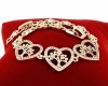 3454 Bransoletka złota elegancka 19cm cyrkonie pozłacana 14k Viki Lady serce drzewko szczęścia