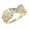 3096a Pierścionek złoty zaręczynowy pozłacany 14k Viki Lady wzór grecki