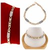 584 Bransoletka cyrkonie złota 19cm pozłacana 18k Xuping