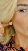 004 Złote kolczyki pozłacane 18k Xuping wtyczki wtykane sztyfty