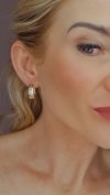 3346a Kolczyki złote pozłacane wiszące 14K  Viki Lady wzór grecki