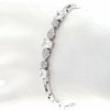 2960 Bransoletka srebrna cyrkonie 19,5cm pozłacana białym złotem Xuping 