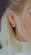 2943 Złote kolczyki pozłacane cyrkonie 18k Xuping wiszące 