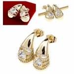 gold plated earrings with exclusive cubic zirconia
