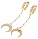 gold earrings made of stainless steel