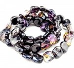 Glass beads faceted strands