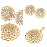 18k gold plated set pendant earrings xuping