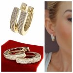 gold plated earrings with exclusive cubic zirconia
