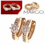gold plated earrings with exclusive cubic zirconia