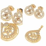 18k gold plated set pendant earrings xuping
