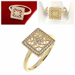 gold ring 18,60mm. gold-plated engagement xuping