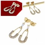 gold plated earrings with exclusive cubic zirconia